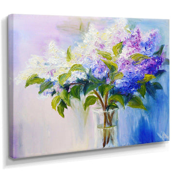 Blue and White Lilacs in Vase